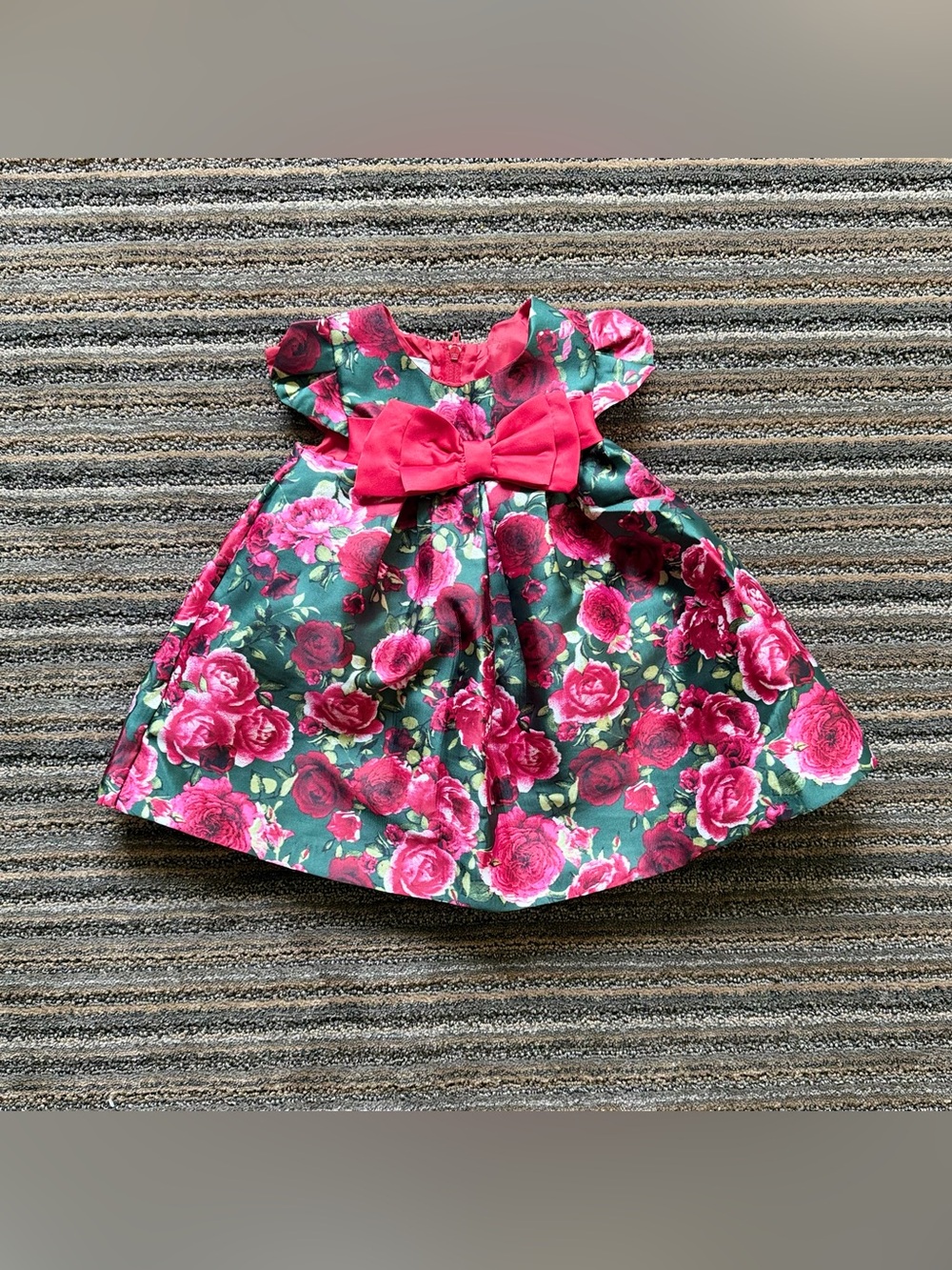 Nordstrom Iris & Ivy Red Floral Dress with Bow